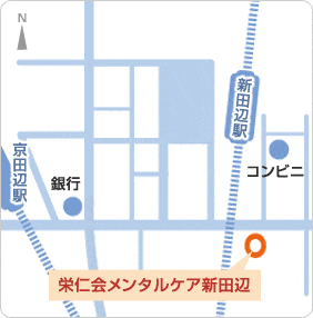 栄仁会メンタルケア新田辺地図